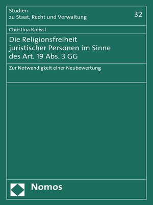 cover image of Die Religionsfreiheit juristischer Personen im Sinne des Art. 19 Abs. 3 GG